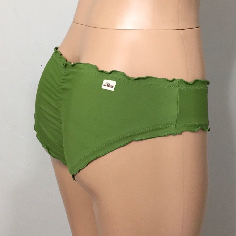 Olive green scalloped edge bikini bottoms.… - Picture 3 of 6